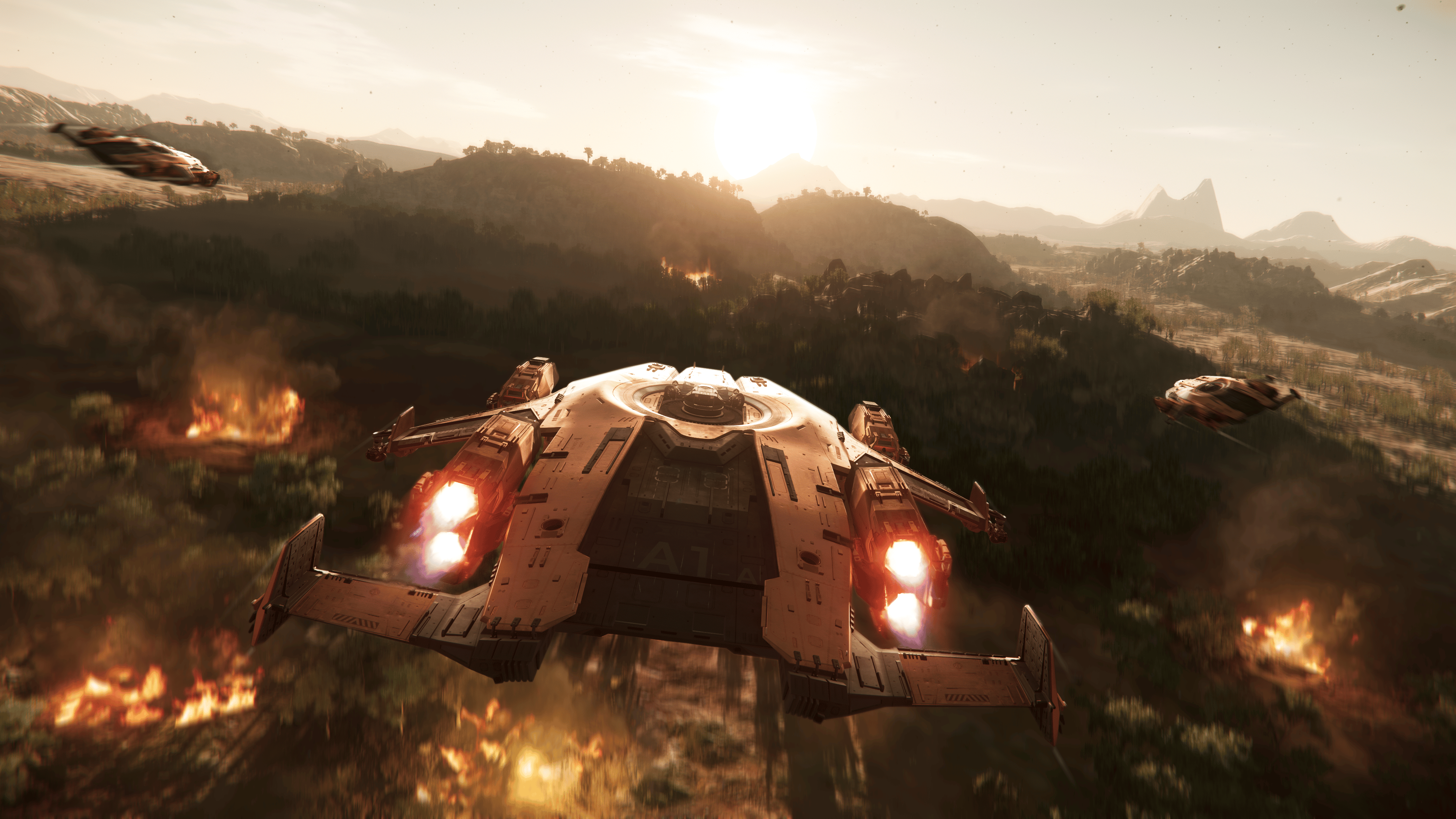 Official Siege of Orison gameplay showing combat across Orison’s floating platforms.